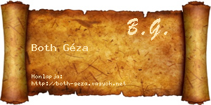 Both Géza névjegykártya