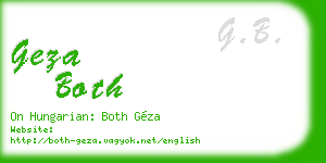 geza both business card