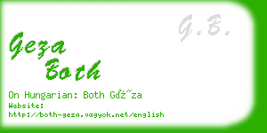 geza both business card